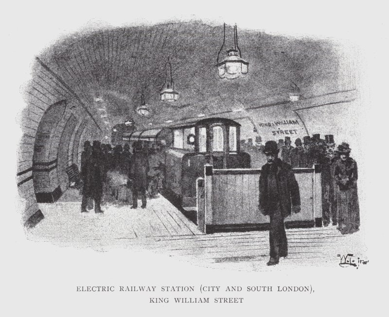Gare de chemin de fer électrique, City et South London, King William Street - William Luker