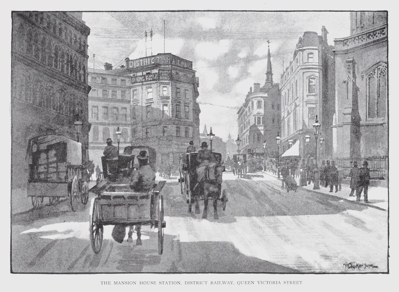 La station Mansion House, District Railway, Queen Victoria Street - William Luker