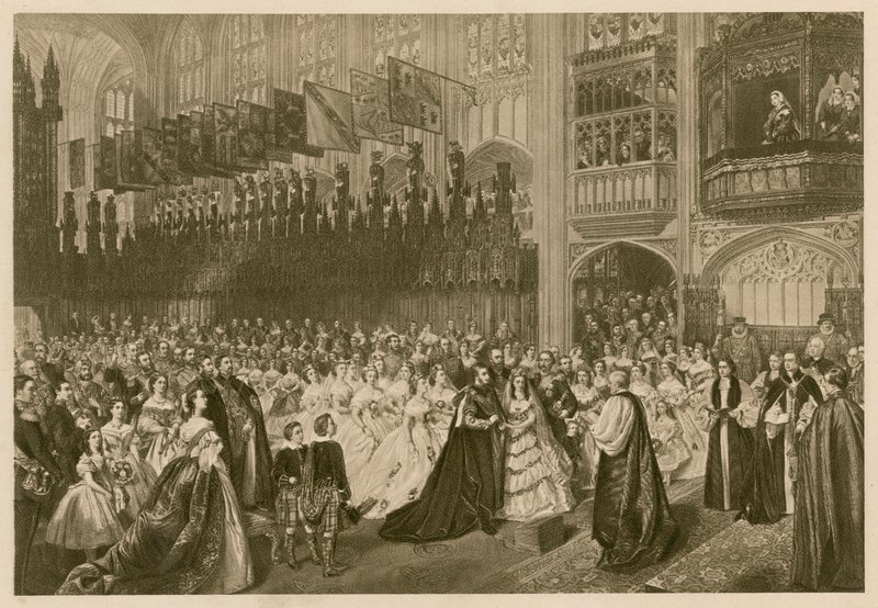 Mariage du Prince de Galles et de la Princesse Alexandra de Danemark, Chapelle Saint-Georges, Château de Windsor - William Powell (after) Frith