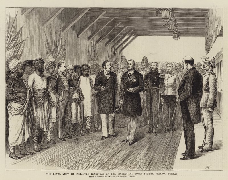 La visite royale en Inde, la réception du vice-roi à la gare de Boree Bunder, Bombay - William Ralston