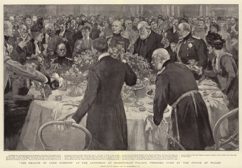 La santé de Lord Roberts au déjeuner au palais de Buckingham, présidé par le prince de Galles - William Small