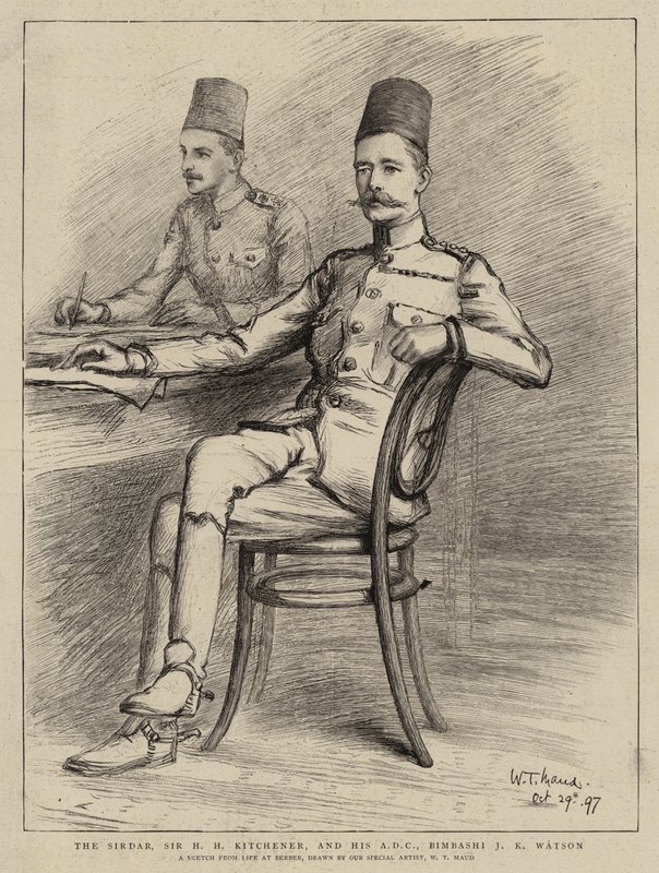 Le Sirdar, Sir H H Kitchener, et son ADC, Bimbashi J K Watson - William T. Maud