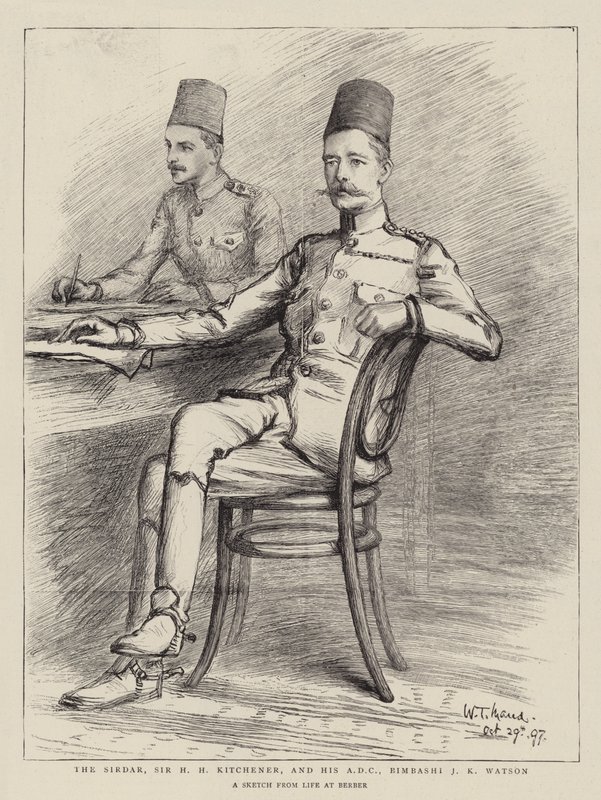 Le Sirdar, Sir H H Kitchener, et son ADC, Bimbashi J K Watson - William T. Maud