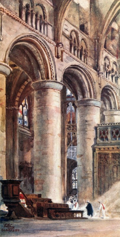 Gloucester, Intérieur de la Nef - William Wiehe Collins