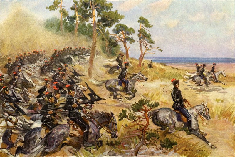 1er Hussards allemands en exercices - Wojciech Kossak