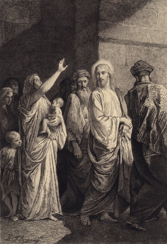 Une femme glorifie Jésus - after Albert Robida