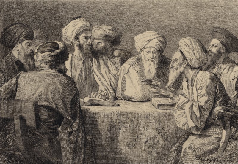 Conseil des pharisiens et des hérodiens - after Albert Robida