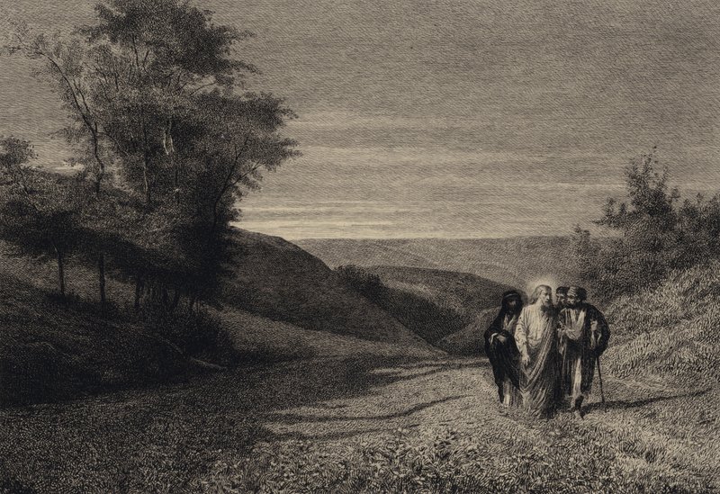 Jésus et ses disciples sur la route de Césarée - after Albert Robida