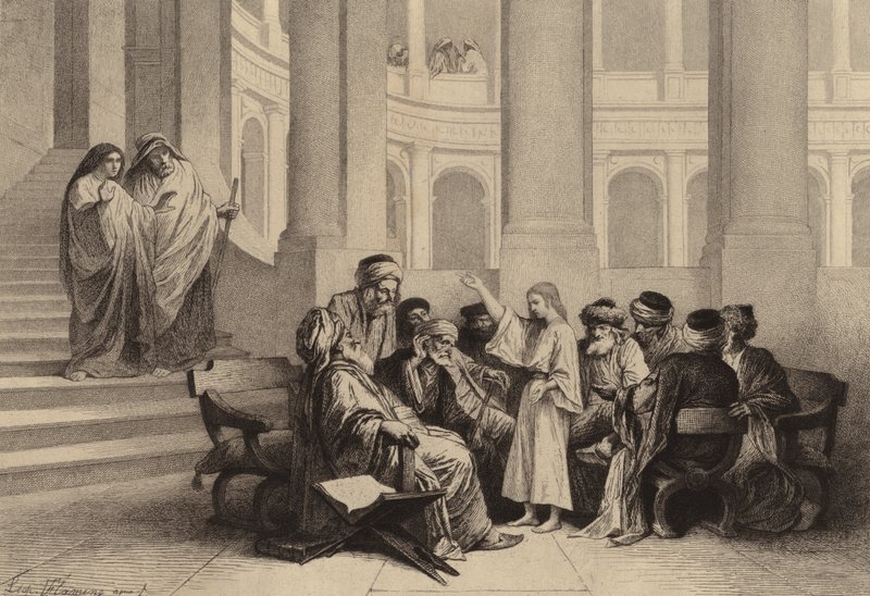 Jésus au milieu des docteurs - after Albert Robida