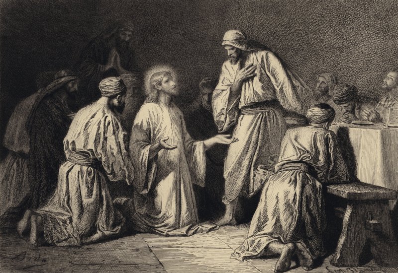 Jésus priant au milieu de ses Disciples - after Albert Robida