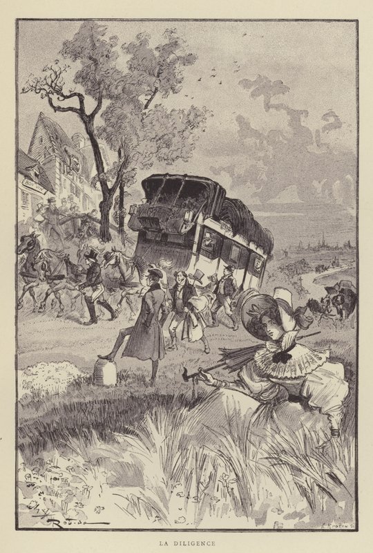 La diligence - after Albert Robida