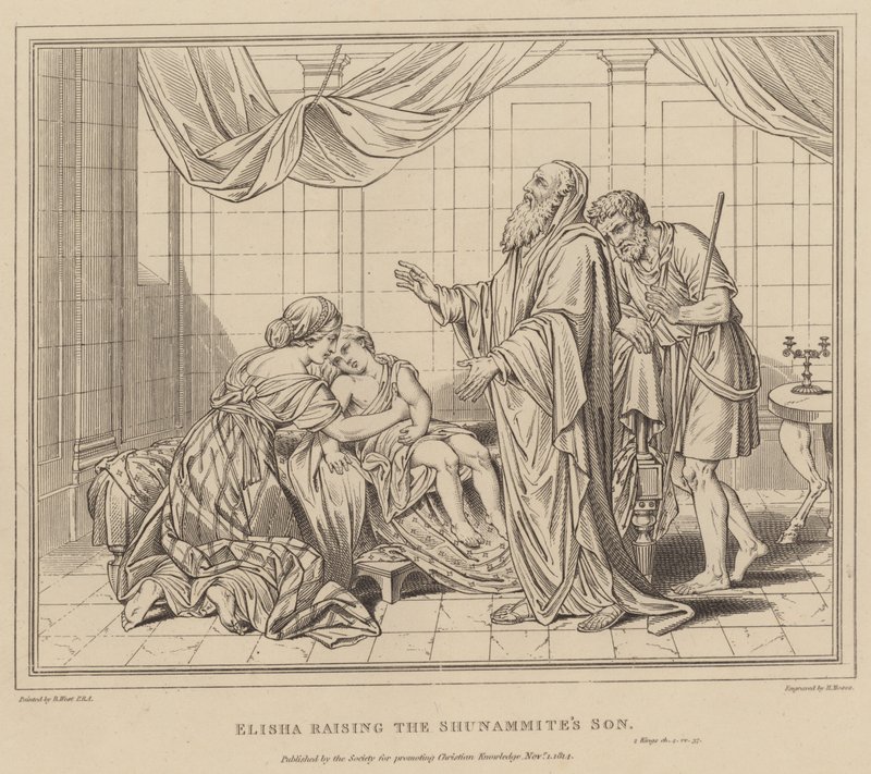 Élisée ressuscitant le fils de la Sunamite, 2 Rois - after Benjamin West