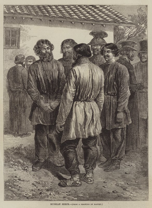 Serfs russes - after Denis Auguste Marie Raffet