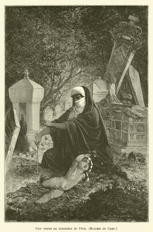 Une veuve au cimetière de Péra, Maxime du Camp - after Emile Antoine Bayard