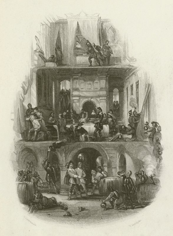 De nombreuses belles demeures furent pillées et dévastées - after George Cattermole