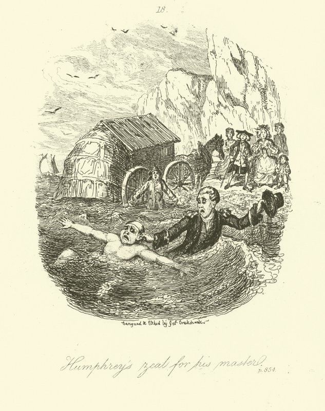 Illustration pour Humphry Clinker de Tobias Smollett - after George Cruikshank