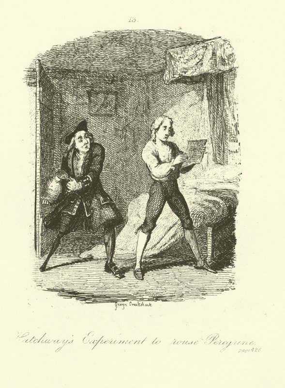 Illustration pour Peregrine Pickle de Tobias Smollett - after George Cruikshank