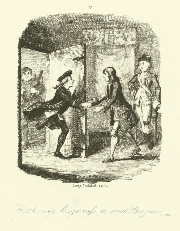 Illustration pour Peregrine Pickle de Tobias Smollett - after George Cruikshank