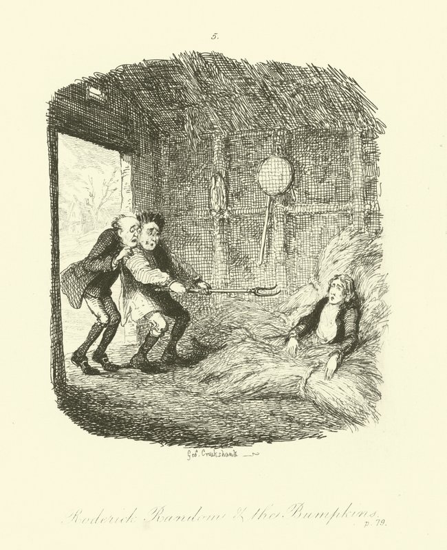 Illustration pour Roderick Random de Tobias Smollett - after George Cruikshank