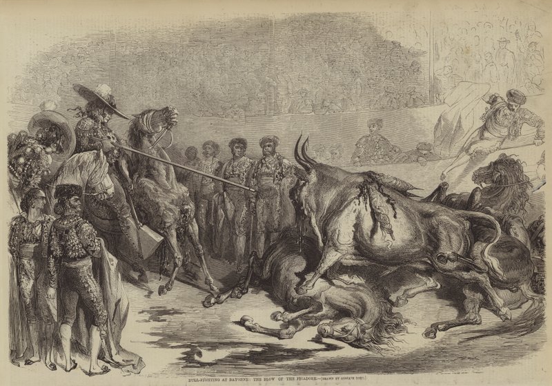 Corrida à Bayonne, le coup du picador - Gustave after Dore