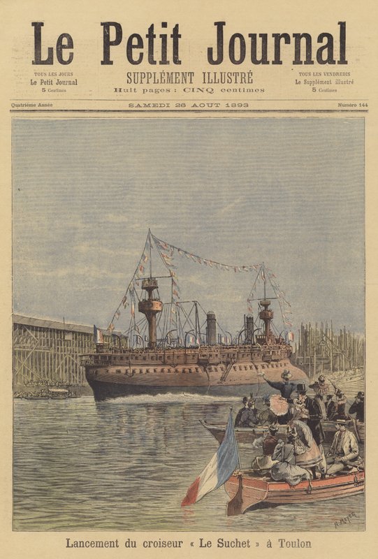 Lancement du croiseur Le Suchet à Toulon - after Henri Meyer