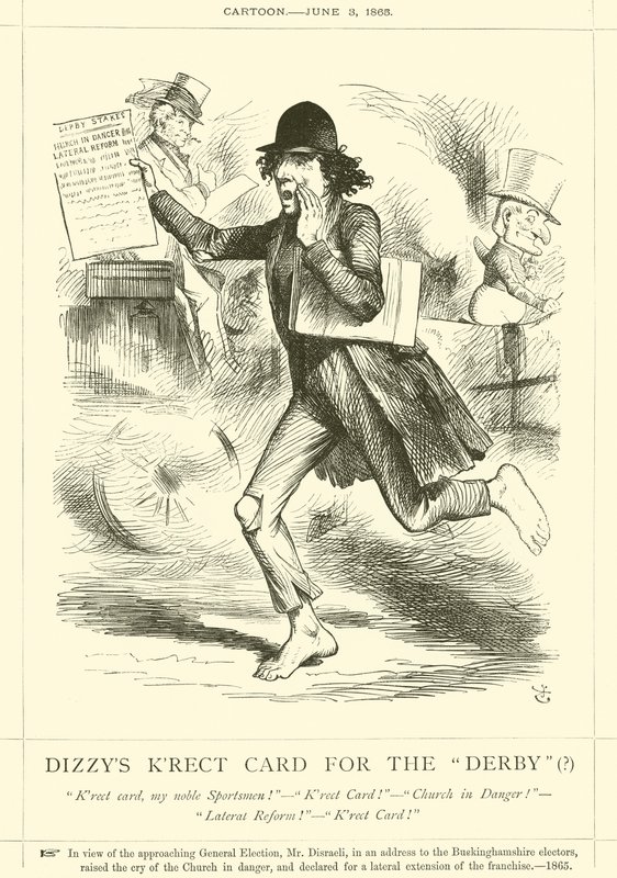 La carte de visite de Dizzy pour le Derby - after John Tenniel