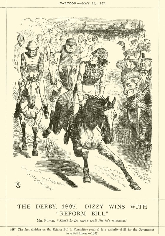 Le Derby, 1867, Dizzy gagne avec le projet de loi de réforme - after John Tenniel