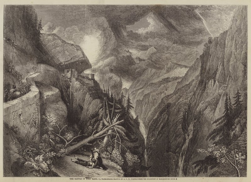 La bataille du fort Bard - after Joseph Mallord William Turner