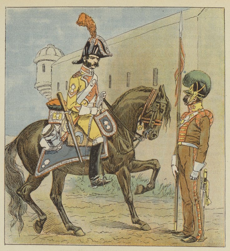 Armée espagnole, Dragon, 1er régiment, Lancier, 1er régiment, de la Manche - after Louis Charles Bombled