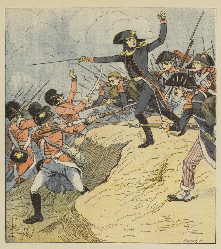 Bonaparte blessé à Toulon - after Louis Charles Bombled