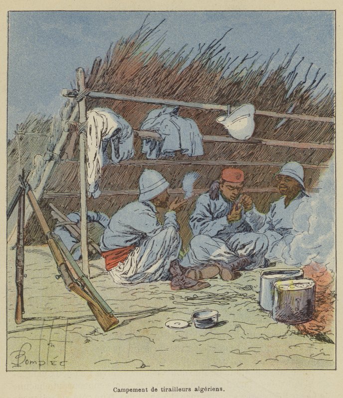Campement de tirailleurs algériens - after Louis Charles Bombled