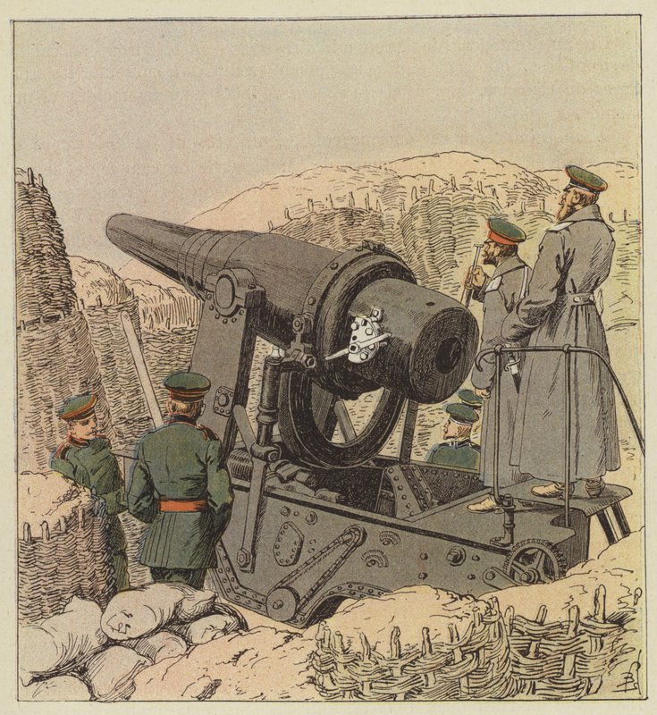 Canon russe de côte de 9 pouces - after Louis Charles Bombled