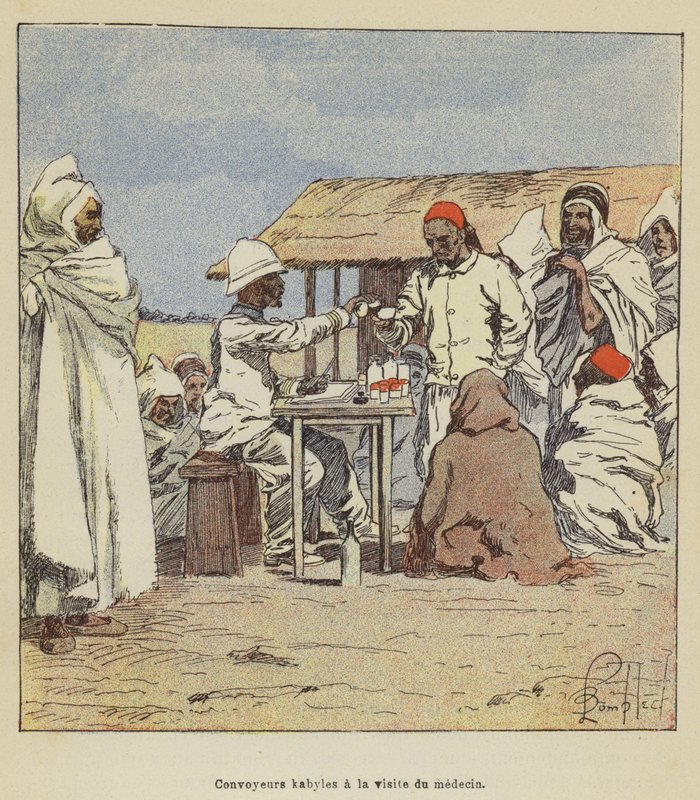 Convoyeurs kabyles à la visite du médecin - after Louis Charles Bombled