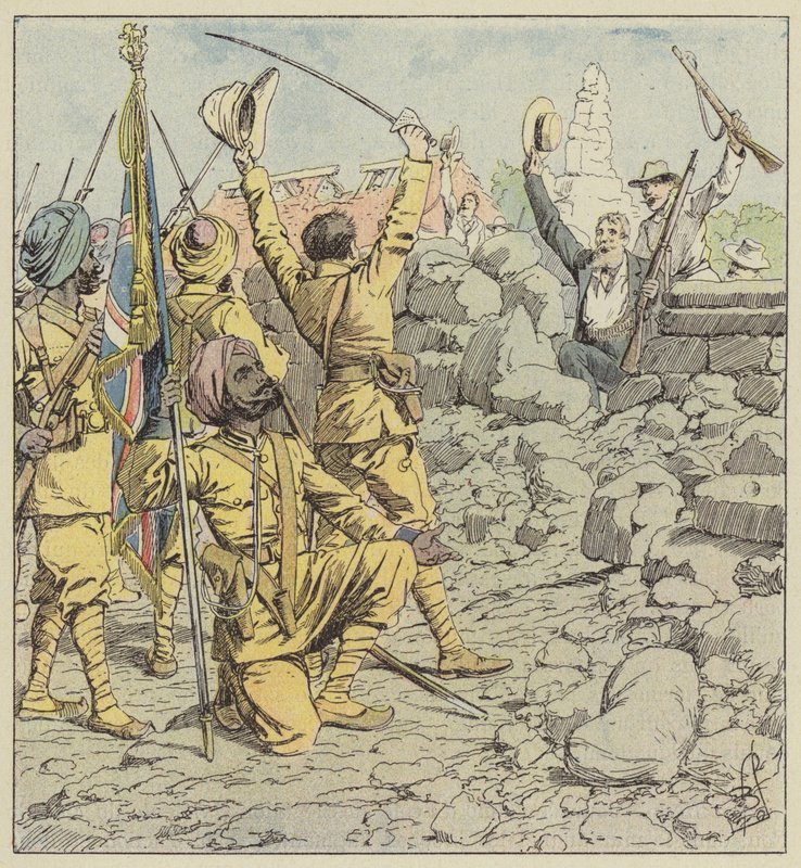 Délivrance des légations, entrée des Sikhs - after Louis Charles Bombled