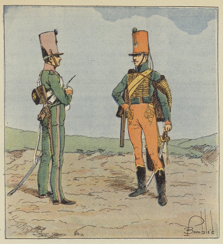 Éclaireur et chasseur à cheval, Jeune garde 1813-1815 - after Louis Charles Bombled