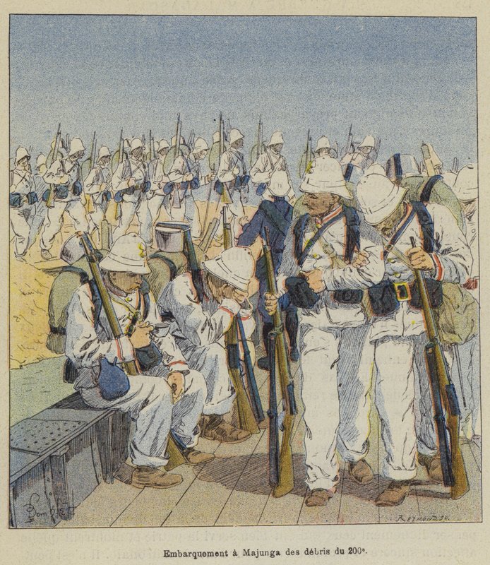 Embarquement à Majunga des débris du 200e - after Louis Charles Bombled