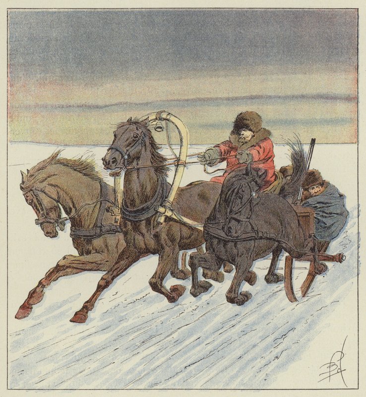 En troïka sur le Baïkal - after Louis Charles Bombled