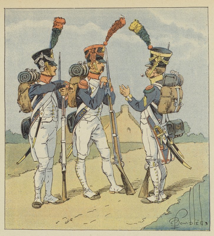 Infanterie de ligne, Fusilier, Grenadier, Voltigeur - after Louis Charles Bombled