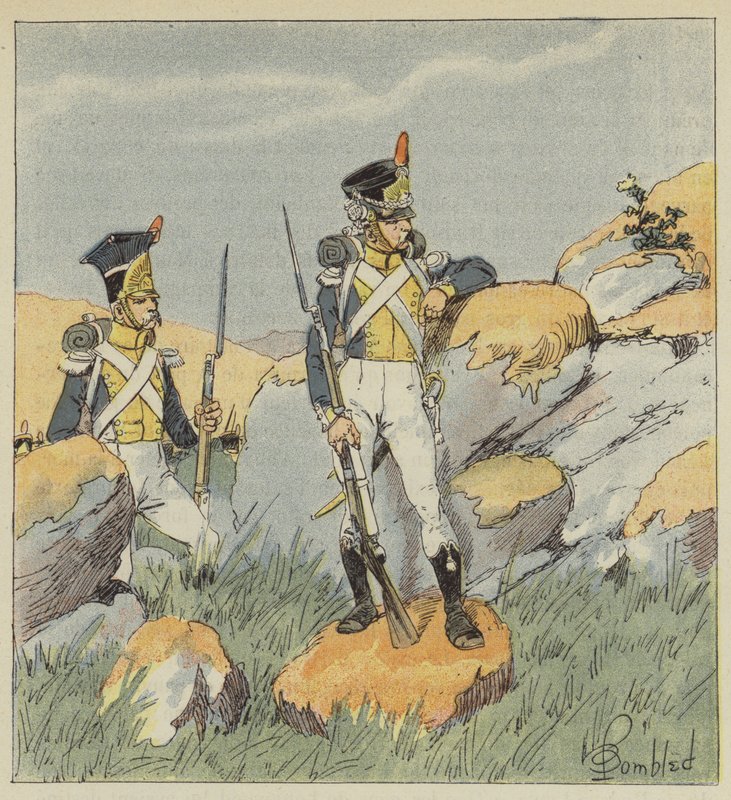 Infanterie polonaise, Régiment de la Vistule, Fusilier et grenadier - after Louis Charles Bombled