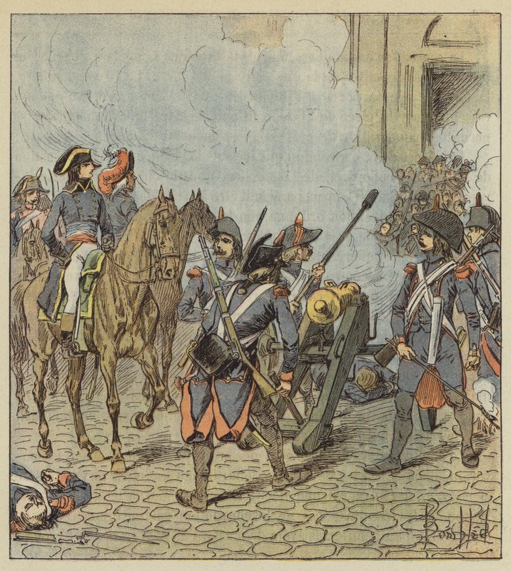 Journée du 13 vendémiaire, Bonaparte fait mitrailler les sections de Saint-Roch - after Louis Charles Bombled