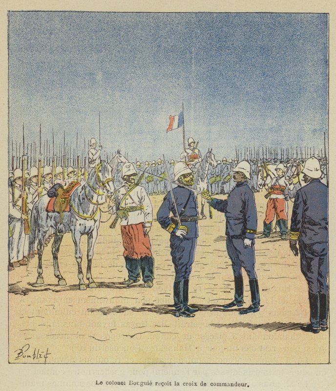 Le colonel Bouguie reçoit la croix de commandeur - after Louis Charles Bombled