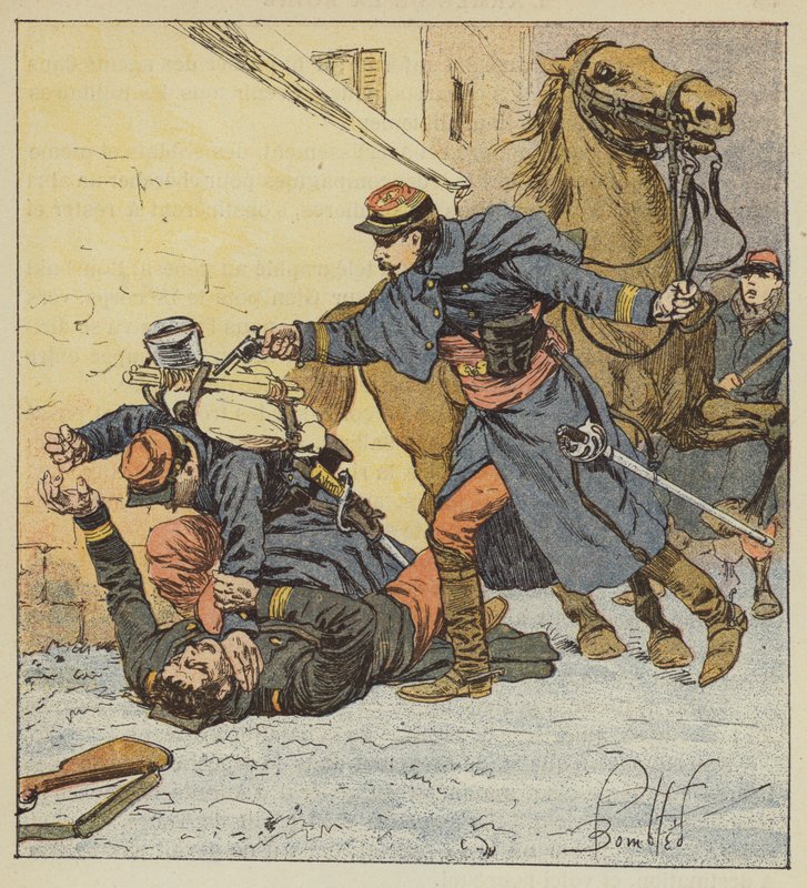 Le colonel Choppin-Merey tue un soldat indiscipliné - after Louis Charles Bombled