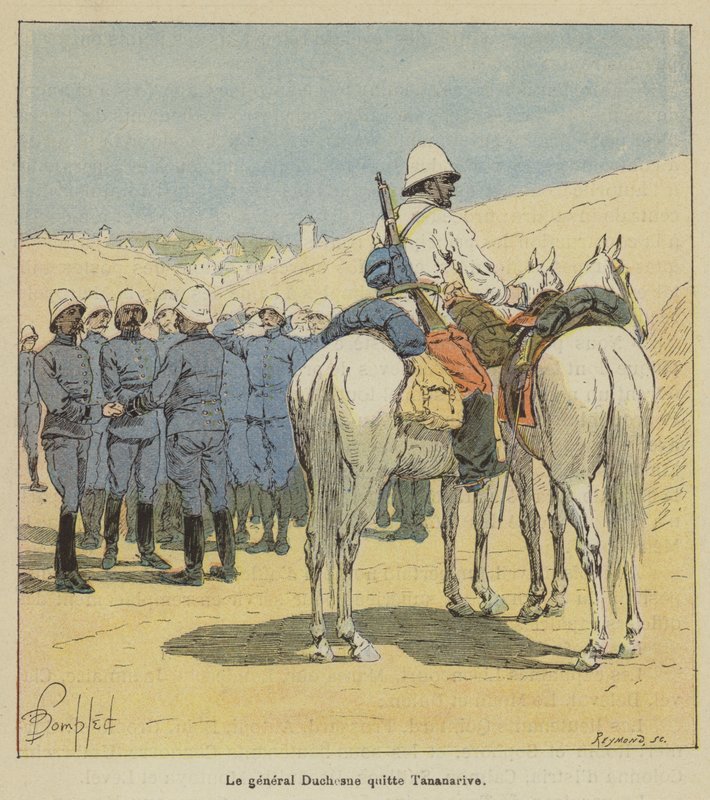 Le général Duchesne quitte Tananarive - after Louis Charles Bombled
