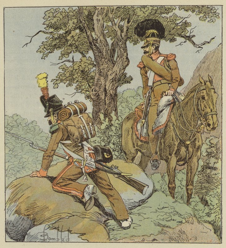 Légion portugaise, Infanterie, Chasseurs, Cavalerie, Chasseurs à cheval - after Louis Charles Bombled