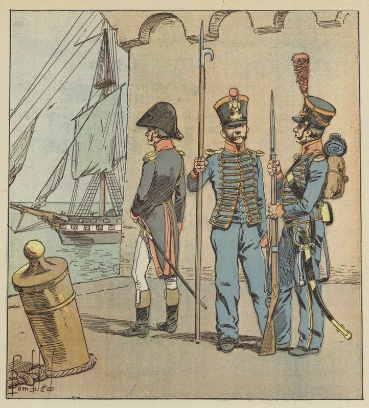 Les mêmes hommes étaient donc tout à la fois matelots et soldats - after Louis Charles Bombled
