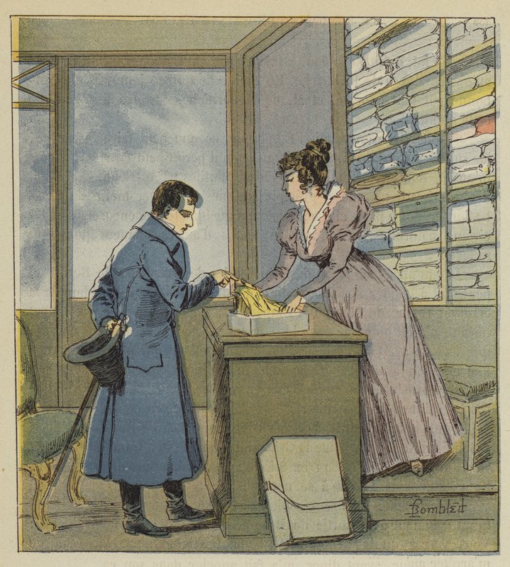 Napoléon déguisé dans un magasin de la rue Saint-Denis - after Louis Charles Bombled