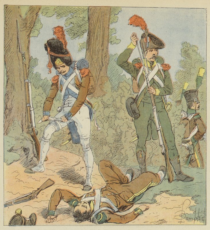 Troupes italiennes, Légion piémontaise, Infanterie de bataille, 1806, Légion italique, 1800 - after Louis Charles Bombled