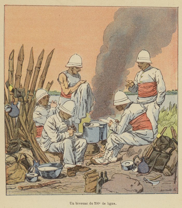 Un bivouac du 200e de ligne - after Louis Charles Bombled
