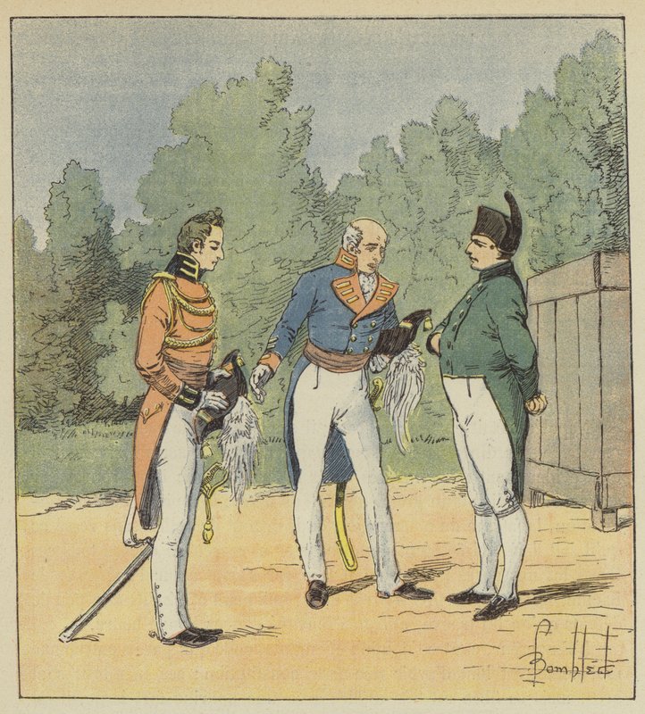 Un capitaine anglais présente un lieutenant à Napoléon - after Louis Charles Bombled