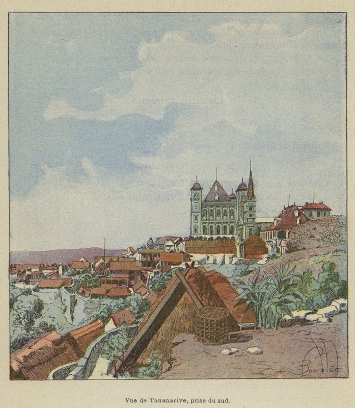 Vue de Tananarive, prise du sud - after Louis Charles Bombled